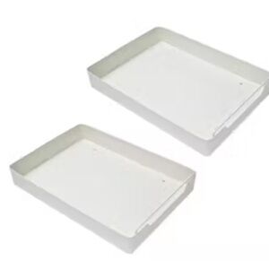 Sleek cream set of 2 metal drawers